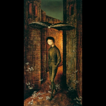 Niño y mariposa by Remedios Varo (1961)