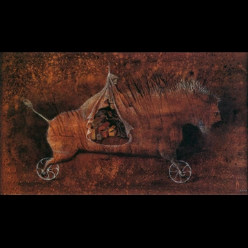 「巡回する寄宿舎」 レメディオス・バロ （1962年）