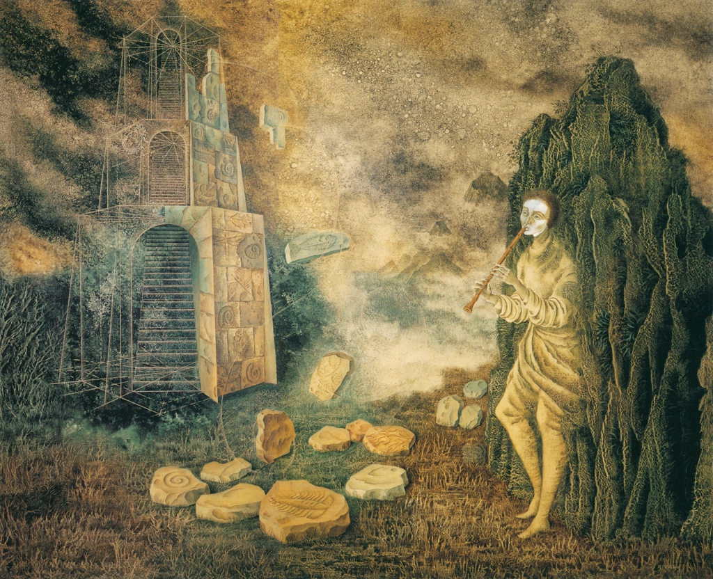 「笛を吹く人」 レメディオス・バロ （1955年） | レメディオス・バロ展 1999年より