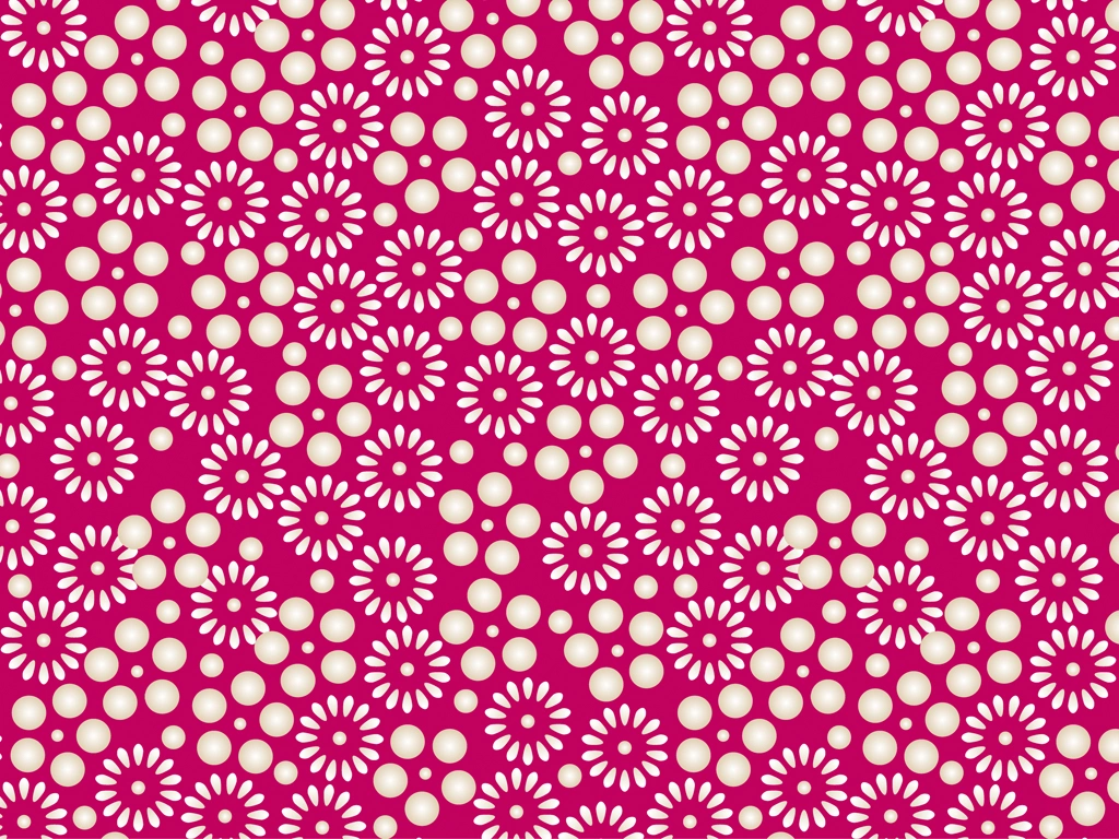 6種類の梅小紋と花柄の和風背景のイラストとベクター | ピンク色