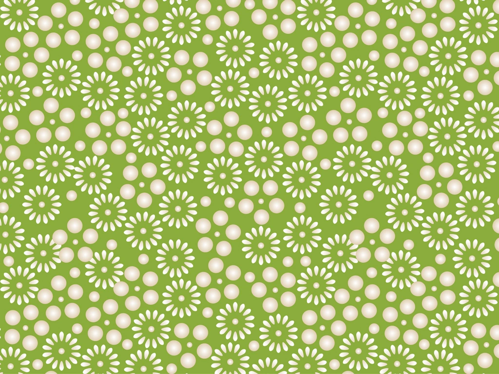 6種類の梅小紋と花柄の和風背景のイラストとベクター | 黄緑色