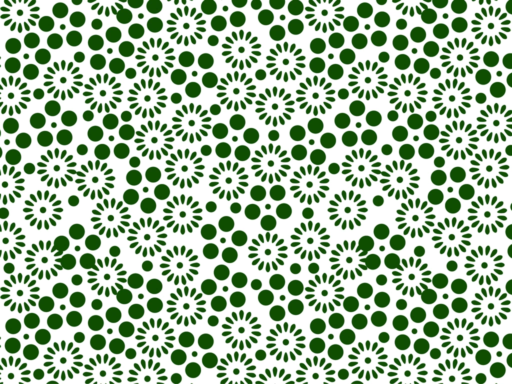6種類の梅小紋と花柄の和風背景のイラストとベクター | 緑色と白色