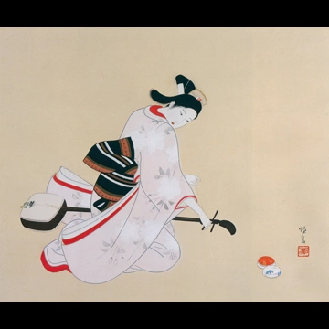 「三味線」 北野恒富