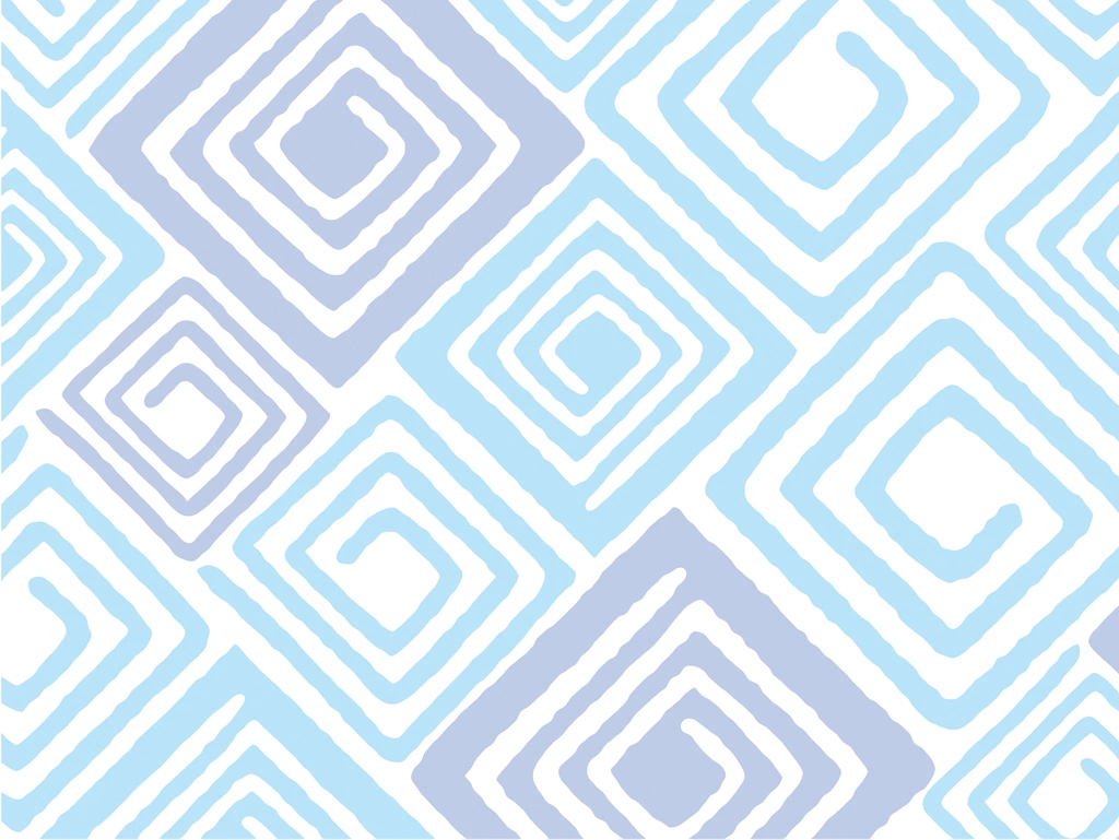 3種類の四角い渦柄の背景イラストとベクター | 水色