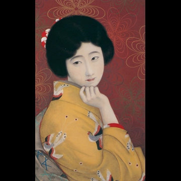 「ポスター原画：足利本銘仙」 北野恒富 （1928年）