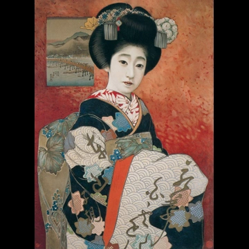 「ポスター：着物美人・東山子規」 北野恒富