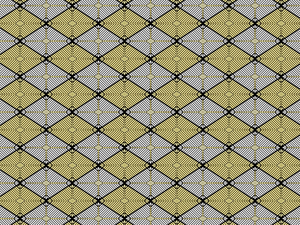 6種類の菱形のパターン背景のイラストとベクター | 黄色