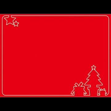 4種類のツリーとプレゼントと星のクリスマスフレームのイラストとベクター