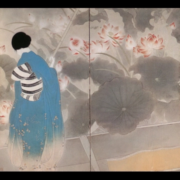 「蓮池（朝）」 北野恒富 （1927年）