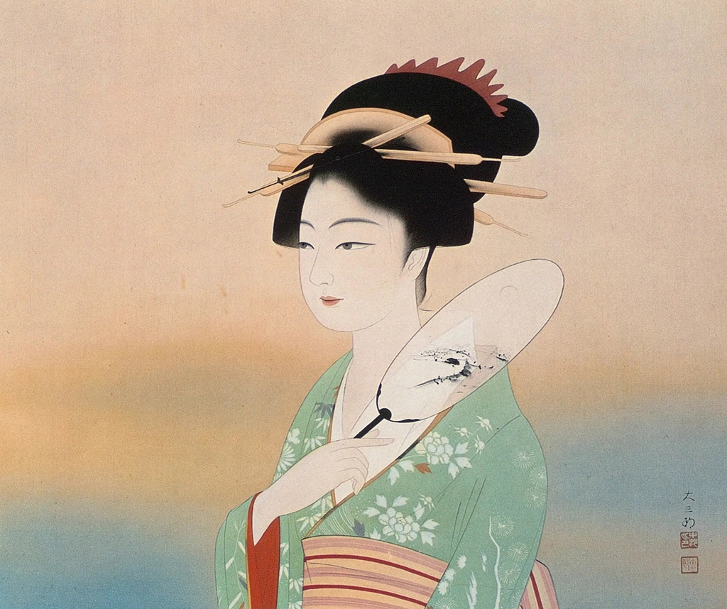 「水辺」 中村大三郎 （1935年） | 現代日本美人画全集 第3巻より