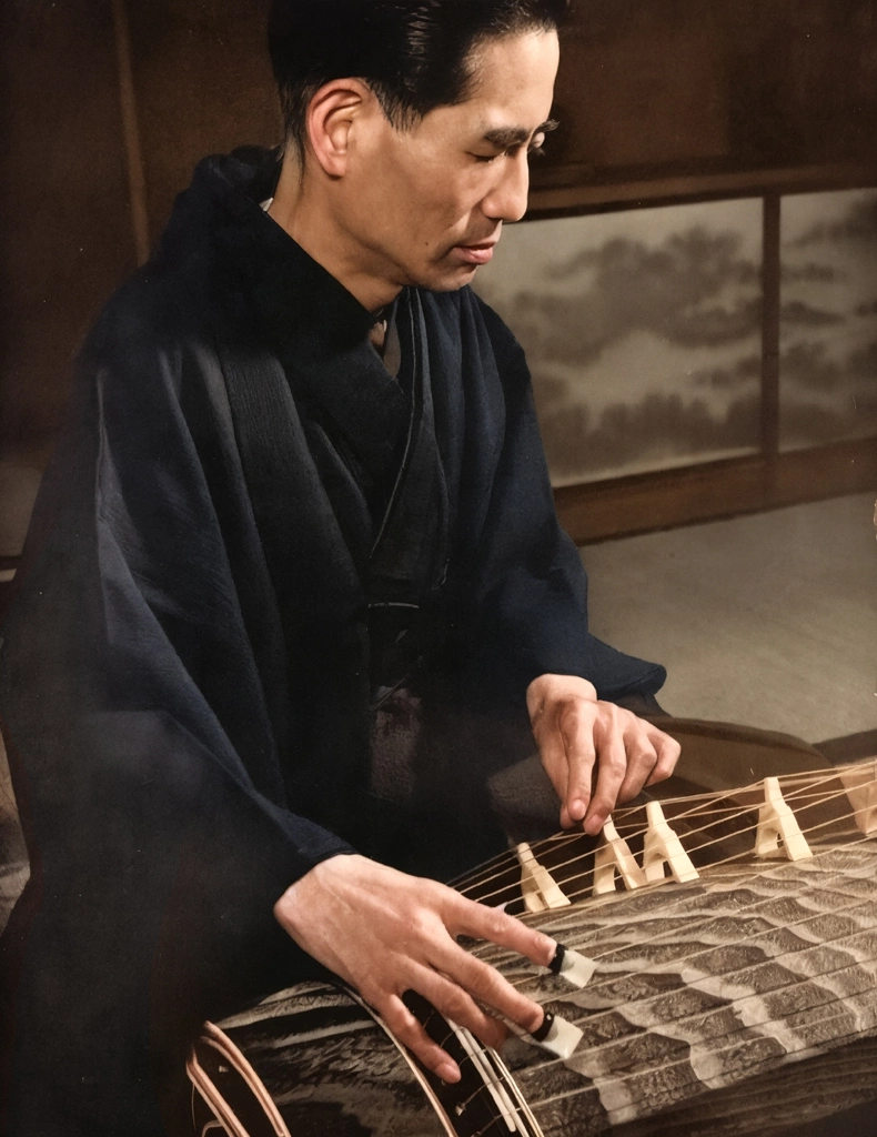 「宮城道雄」 田村茂 | AIカラー化