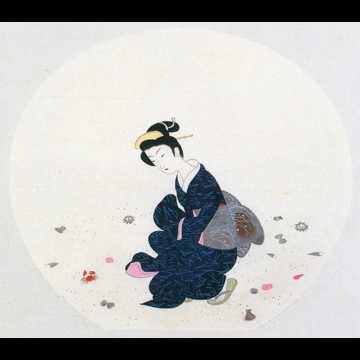 「浜辺」 小村雪岱 （1942年）