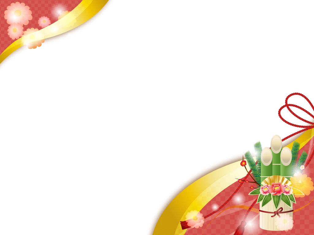 3種類の門松のお正月の飾り枠のイラストとベクター | 白色