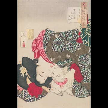 「風俗三十二相 うるささう 寛政年間処女之風俗」 月岡芳年 （1888年）