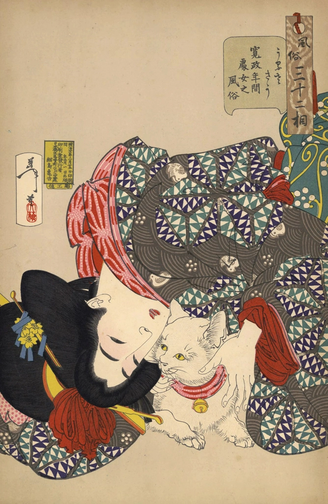 「風俗三十二相 うるささう 寛政年間処女之風俗」 月岡芳年 （1888年） | 婦人風俗三十二相より