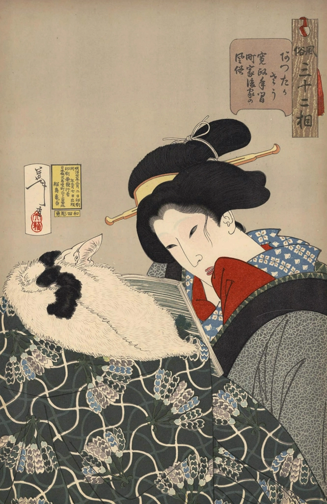 「風俗三十二相 あったかさう 寛政年間町屋後家の風俗」 月岡芳年 （1888年） | 婦人風俗三十二相より