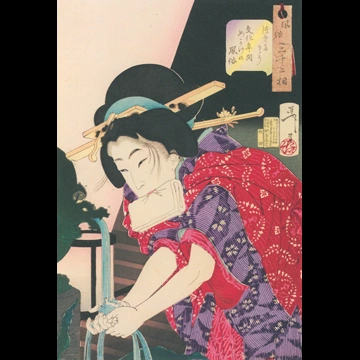 「風俗三十二相 つめたさう 文化年間めかけの風俗」 月岡芳年 （1888年）