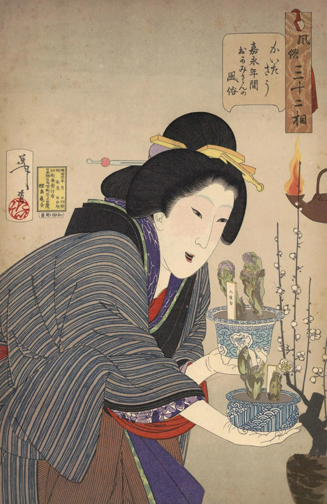 「風俗三十二相 かいたさう 嘉永年間おかみさんの風俗」 月岡芳年 （1888年） | 婦人風俗三十二相より