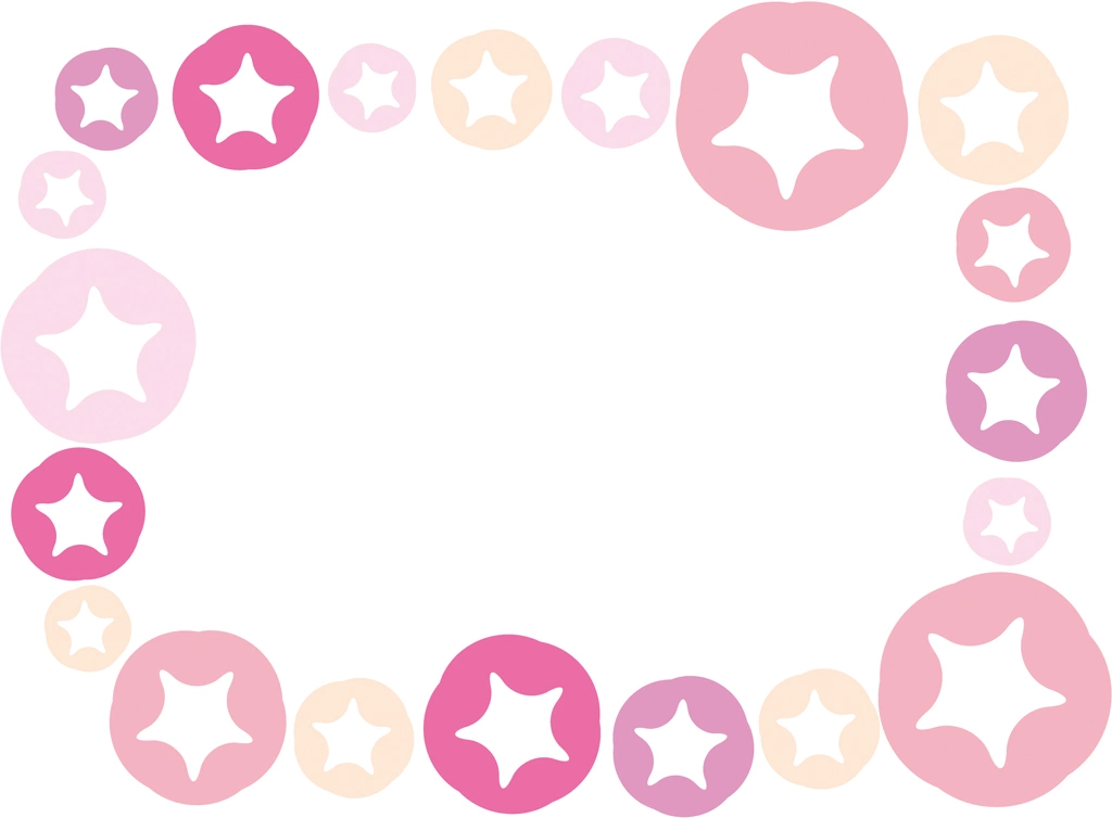 3種類のあさがおの花のフレームの背景イラストとベクター | ピンク系