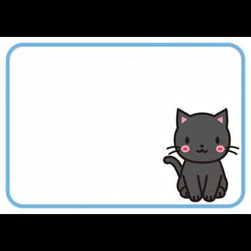 3種類の猫とフレームのイラスト