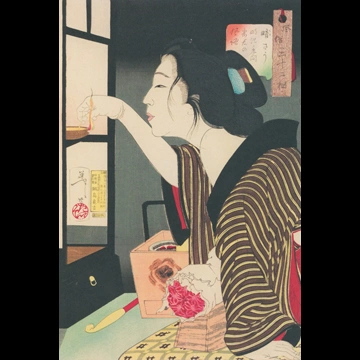 「風俗三十二相 暗さう 明治年間妻君の風俗」 月岡芳年 （1888年）