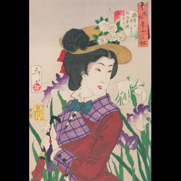 「風俗三十二相 遊歩がしたさう 明治年間妻君之風俗」 月岡芳年 （1888年）