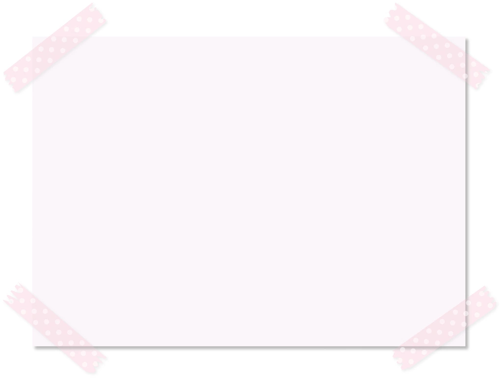 4種類のマスキングテープれで貼り付けたメモ用紙のイラストとベクター | ピンク色