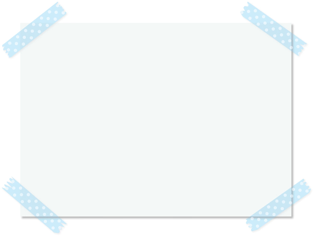 4種類のマスキングテープれで貼り付けたメモ用紙のイラストとベクター | 水色