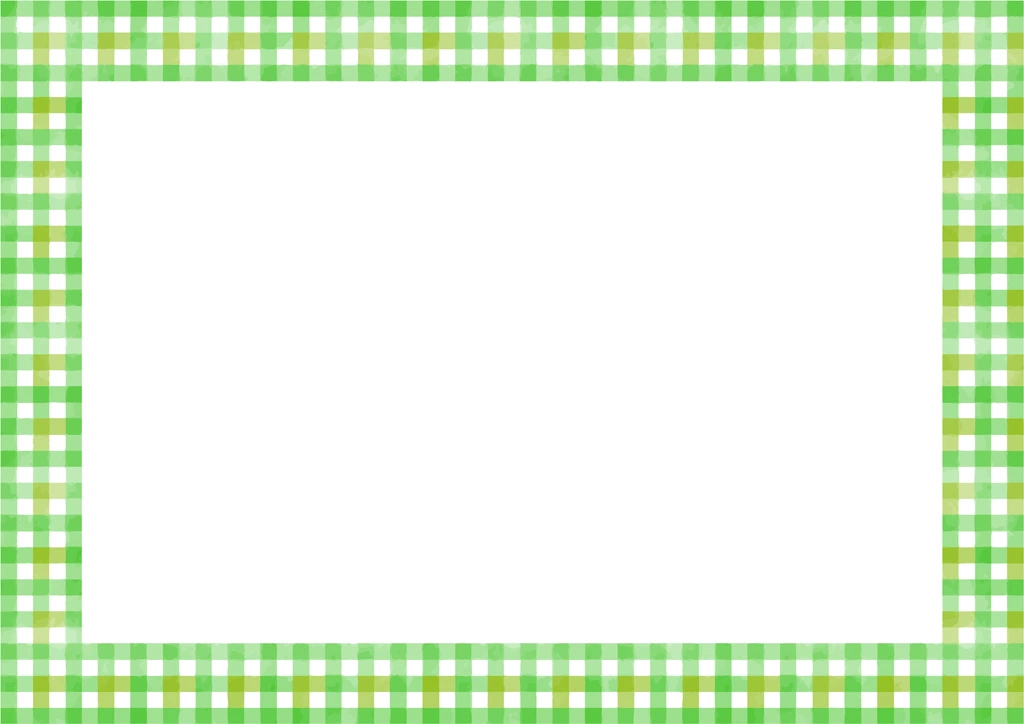 6種類のギンガムチェック柄のフレームのイラストとベクター | 黄緑色