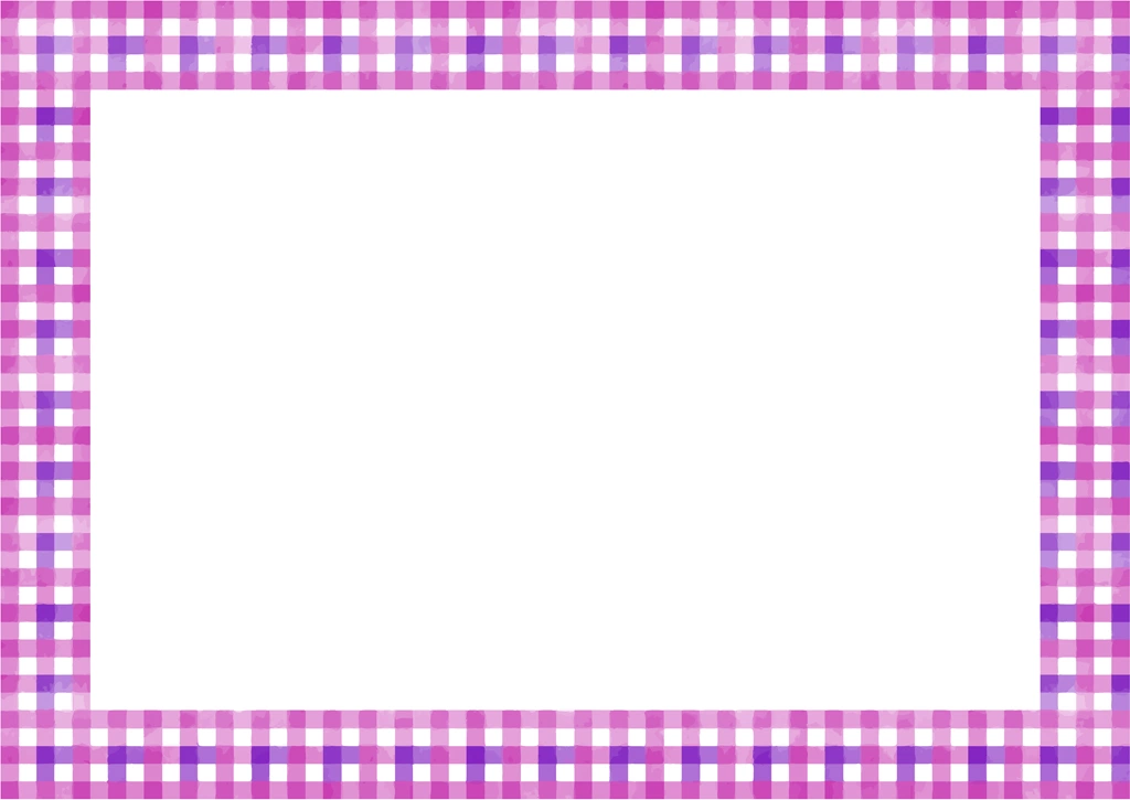 6種類のギンガムチェック柄のフレームのイラストとベクター | 紫色