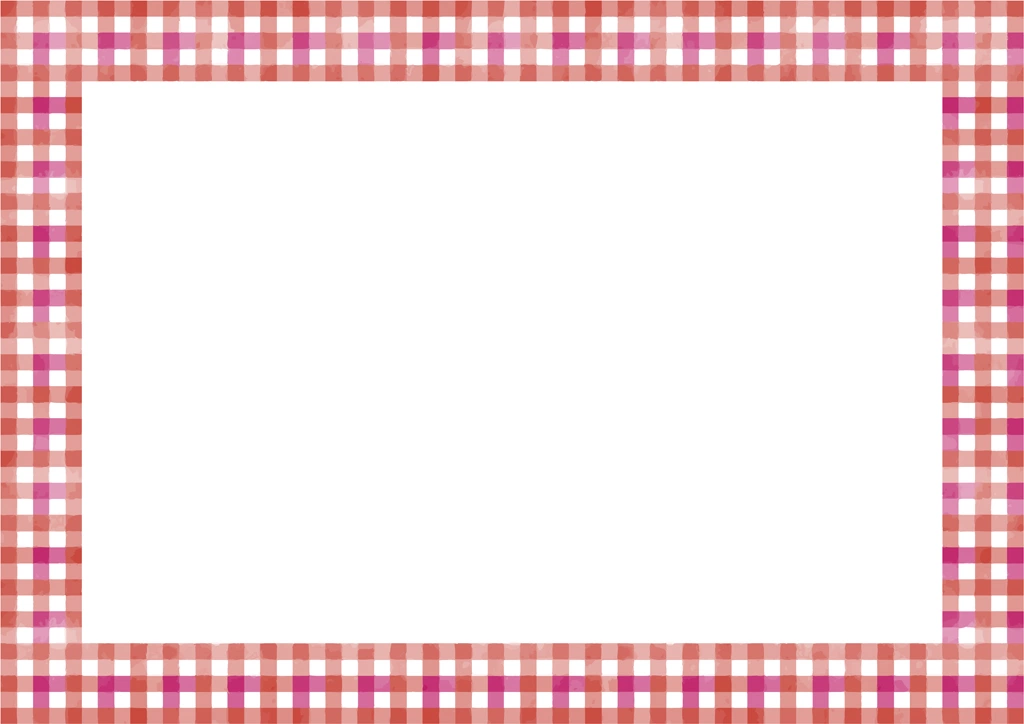 6種類のギンガムチェック柄のフレームのイラストとベクター | 赤色