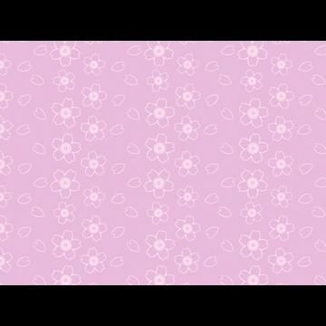 6種類の桜の花と花びらのパターン背景イラストとベクター