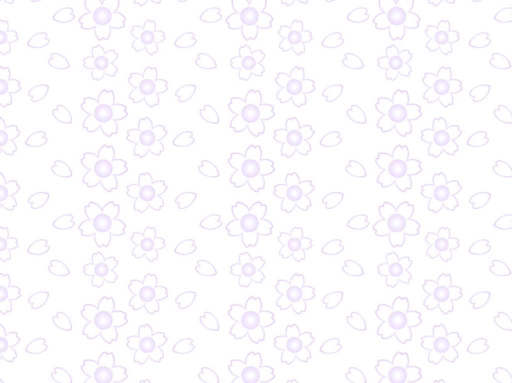 6種類の桜の花と花びらのパターン背景イラストとベクター | 白色と青色