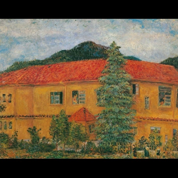 「赤い屋根」 瑛九 （1940年）