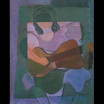 「ギターを弾く少女」 瑛九 （1943年）