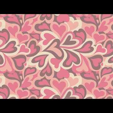 5種類のハート柄の背景イラストとベクター
