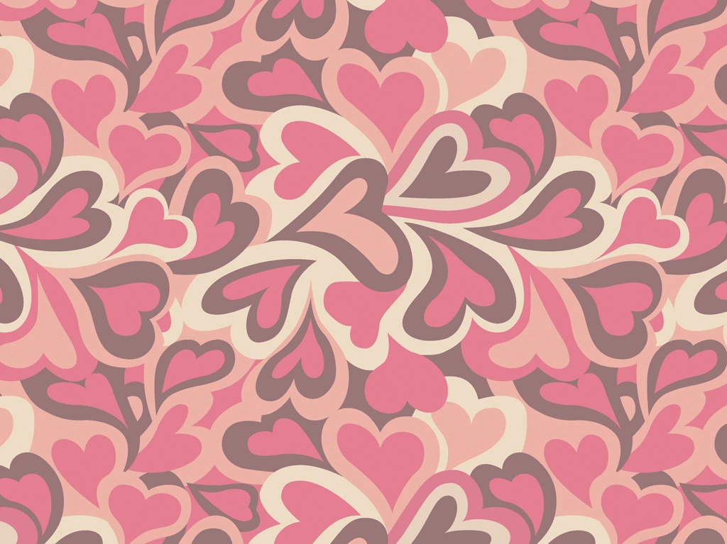 5種類のハート柄の背景イラストとベクター | 1