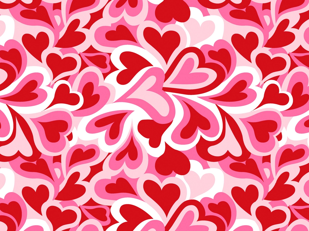 5種類のハート柄の背景イラストとベクター | 2