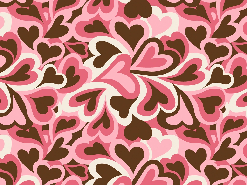 5種類のハート柄の背景イラストとベクター | 3