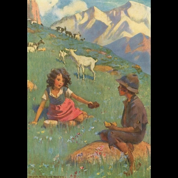 「アルプスの少女ハイジ 挿絵 #2 （たくさん持っているからあげるよ。）」 ジェシー・ウィルコックス・スミス