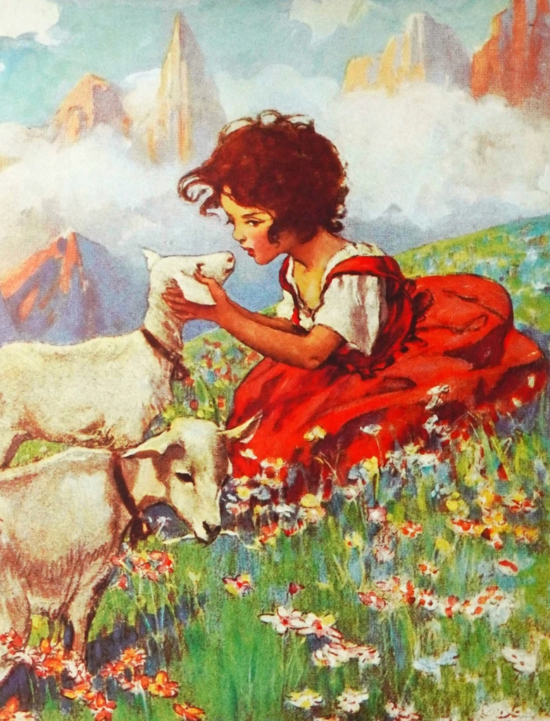 「アルプスの少女ハイジ （グッド・ハウスキーピングの1923年8月号の表紙）」 ジェシー・ウィルコックス・スミス | Boys and Girls of Booklandより