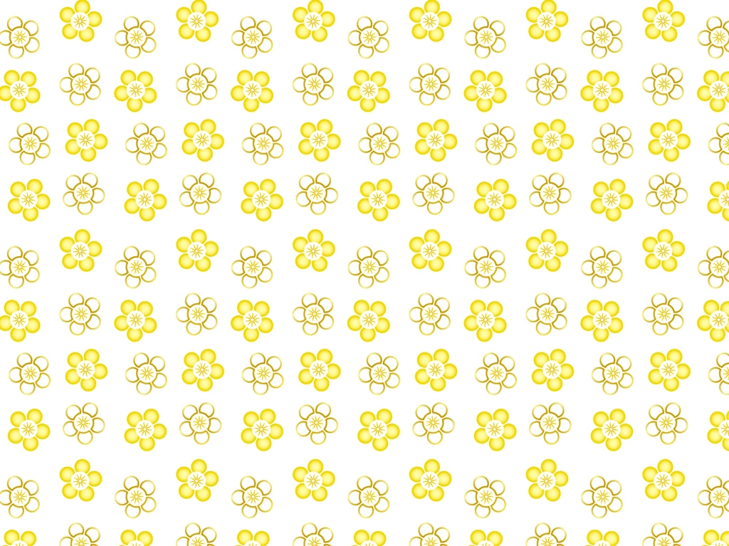 5種類の梅小紋柄の背景イラストとベクター | 白色と黄色