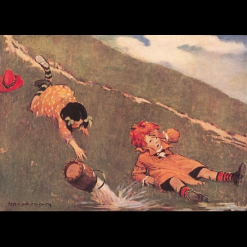 「マザー・グース 挿絵 #4 （ジャックは転んで頭を打って）」 ジェシー・ウィルコックス・スミス