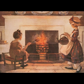 「マザー・グース 挿絵 #6 （ポリー、やかんを火にかけて）」 ジェシー・ウィルコックス・スミス