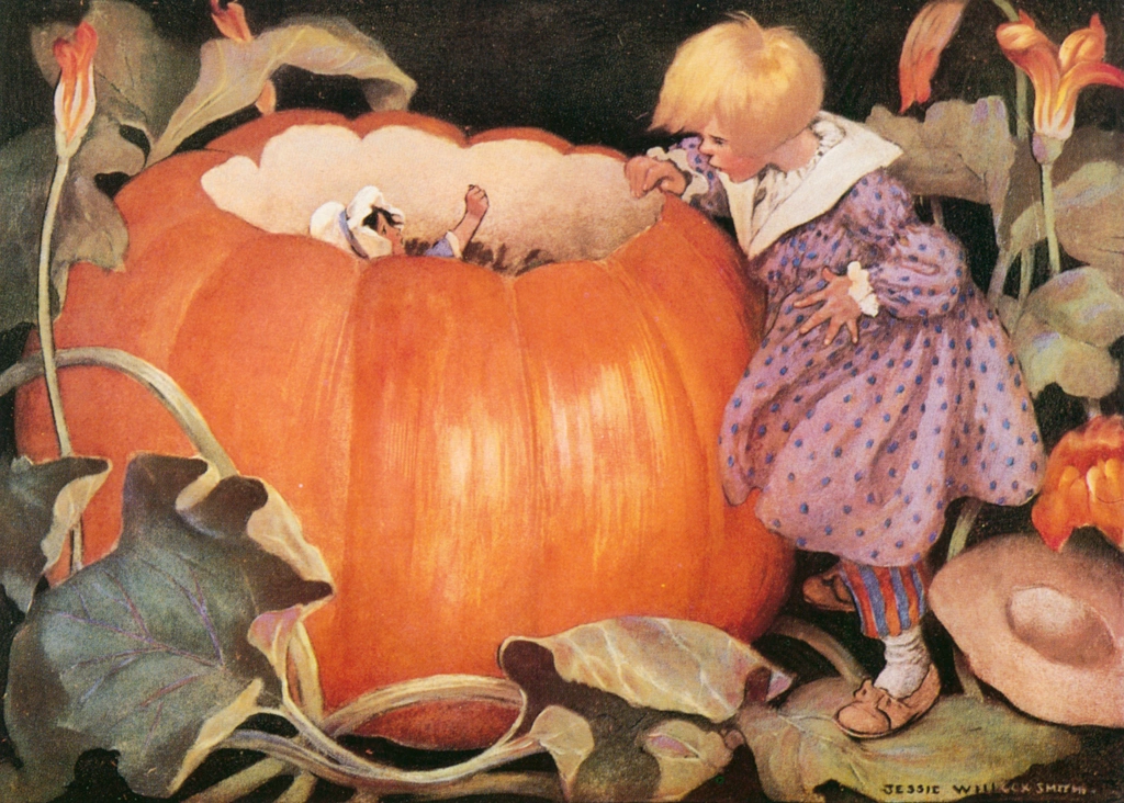 「マザー・グース 挿絵 #8 （ピーター、ピーター、パンプキンイーター）」 ジェシー・ウィルコックス・スミス | Jessie Willcox Smith: American Illustratorより