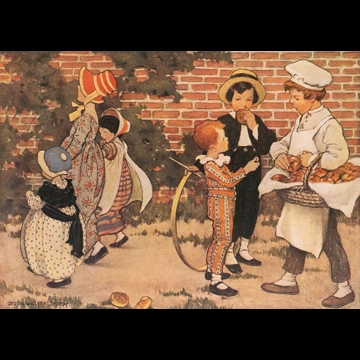 「マザー・グース 挿絵 #9 （ホットクロスバン）」 ジェシー・ウィルコックス・スミス