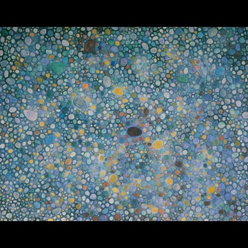 「青い中の丸」 瑛九 （1958年）