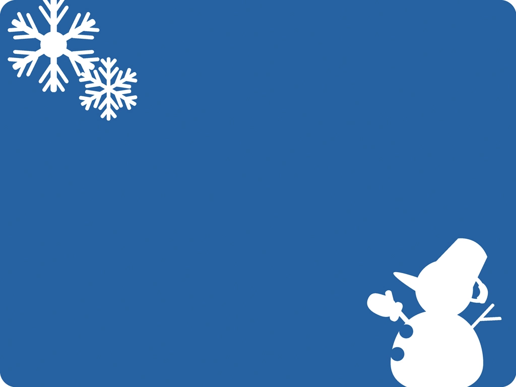 6種類の雪の結晶と雪だるまのフレームの背景イラストとベクター | 青色と白色