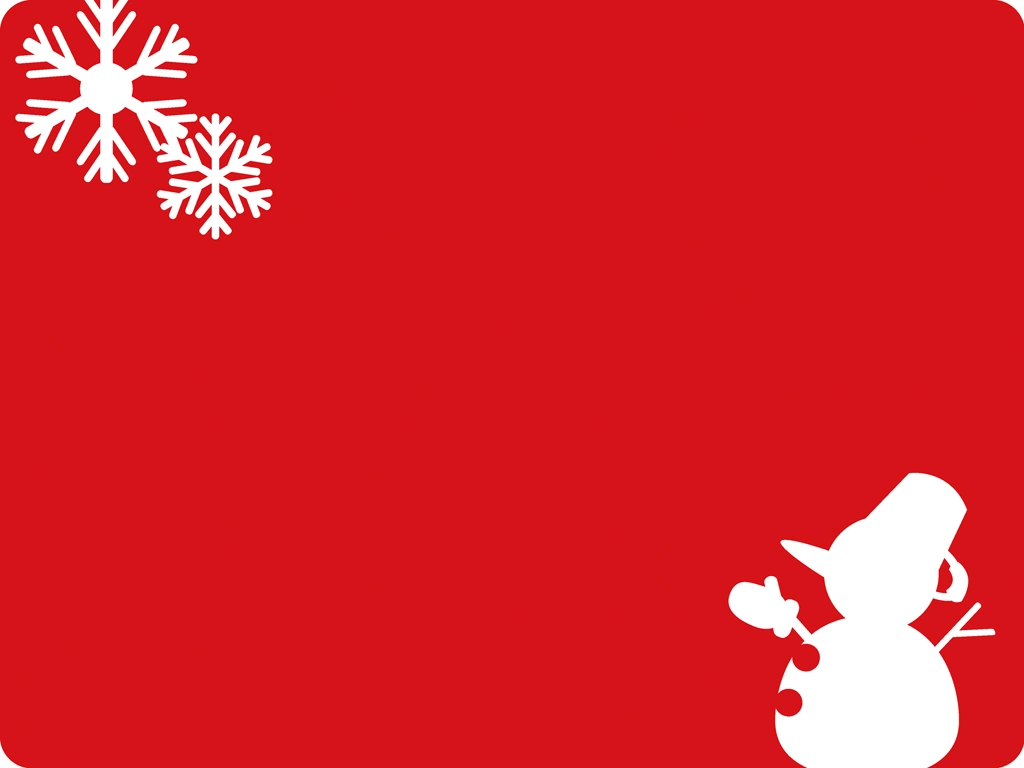 6種類の雪の結晶と雪だるまのフレームの背景イラストとベクター | 赤色と白色