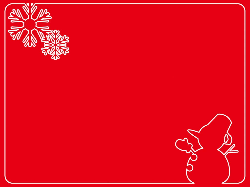 6種類の雪の結晶と雪だるまのフレームの背景イラストとベクター | 赤色